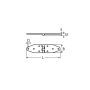 Marinetech beslag rustfri stål 180x40mm