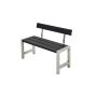 Plus cafébænk sort m/ryglæn 127 x 38 x 81 cm