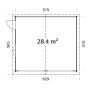 Palmako garage Roger ubehandlet 28,4 m² inkl. 2 ledhejseporte
