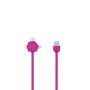 L-Team 3-i-1 USB-kabel pink