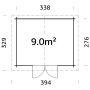 Palmako skur Alice brun trykimprægneret 9 m²