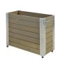 Plus blomsterkasse Cubic brun m/hjul 120 x 50 x 95 cm