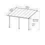 Palram terrasseoverdækning Feria 12,5 m² antracitgrå