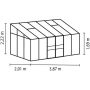 Vitavia vægdrivhus Ida 7,8 m² alu 3 mm delt glas inkl. polytag 