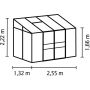 Vitavia vægdrivhus Ida 3,3 m² sort 3 mm delt glas m/sokkel