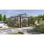 Vitavia drivhus Poseidon 15,7 m² sort 3 mm hærdet glas inkl. polytag og bundramme