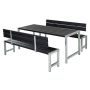 Plus plankemøbelsæt sort med 2 ryglæn