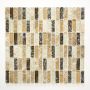 Mosaik glas og natursten beige og brun 32,2 x 31 cm