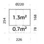 Palmako saunatønde Anita 1,3+0,7 m² m/u saunaovn