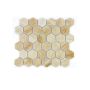 Mosaik Hexagon Travertin beige mat 32,5 x 28,1 cm