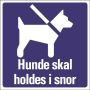 Pickup skilt hunde skal holdes i snor 15x15 cm