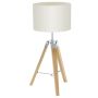 Bordlampe Lantada krom/træ/beige - Eglo