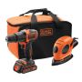 Black & Decker slagboremaskine og slibemus BDK200AS1S 18V 