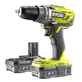 RYOBI Bore-/skruemaskine R18DD3-220S One+ m/batterier & lader