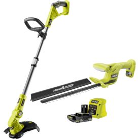 RYOBI One+ RY18HT40LT1832-120 havekit med græstrimmer og hækkeklipper 18 V