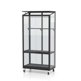 Vitavia Vægdrivhus på hjul Urban 0,35 m² sort 3 mm glas