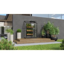 Vitavia Vægdrivhus Ida 0,9 m² sort 3 mm delt glas inkl. sokkel
