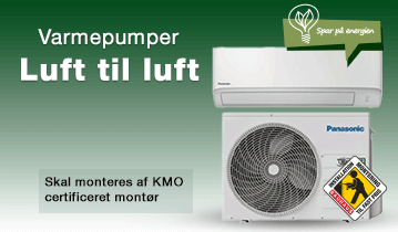Udvalg af varmepumper luft til luft